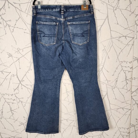 American Eagle Stretch Denim Curvy Super High Rise Flare Jeans - Picture 2 of 9